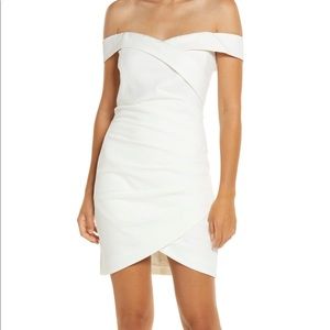 NWT lavish Alice off shoulder wrap look mini dress  size 8